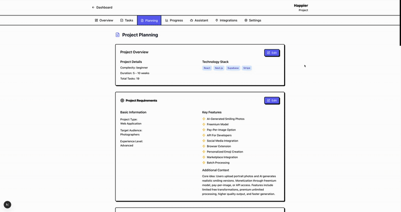 GIF: Editing the PRD overview in real time